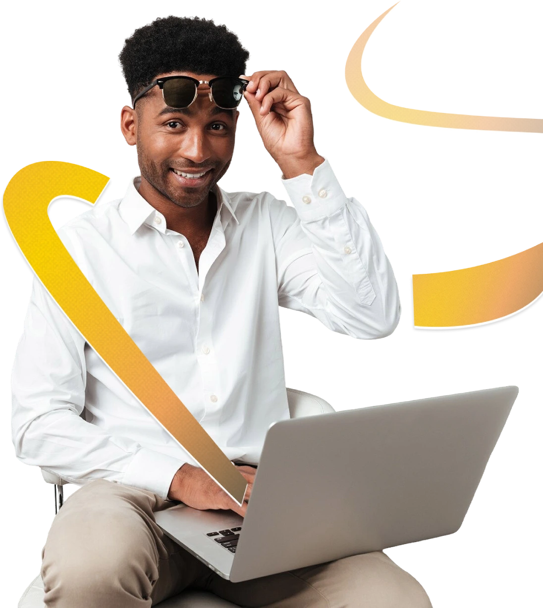 Professionnel IT avec ordinateur