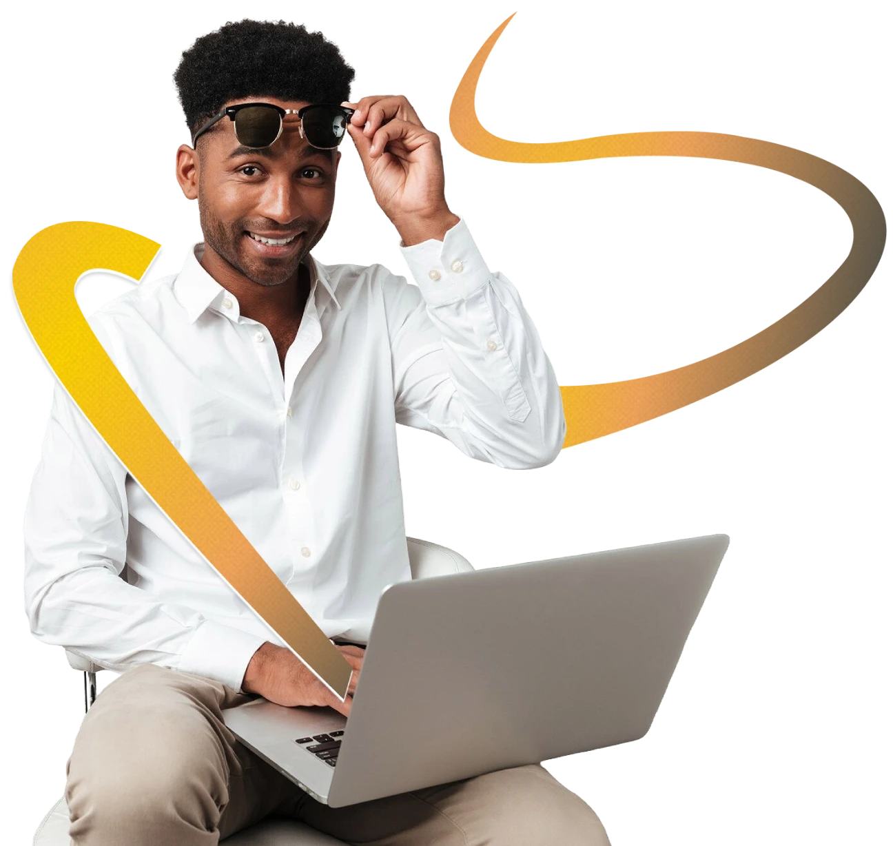 Professionnel IT avec ordinateur
